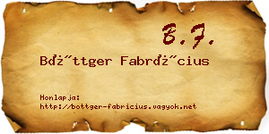 Böttger Fabrícius névjegykártya